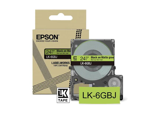 C53S672079 Epson 24mm groen zwart LK-6GBJ lettertape mat 8m