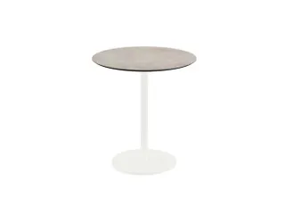 bistrotafel,HxØ 730x700mm,rond,schotelvoet wit,blad HPL Moonstone - 1