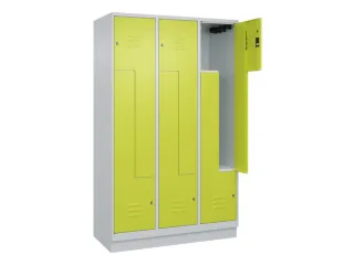 Z-garderobekast,HxBxD 1950x1200x500mm,vak B 200/400mm,cil.-slot,sokkel - 2