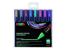 Verfstift Posca PC5M Medium Punt 1,8-2,5mm 8st metallic kleuren