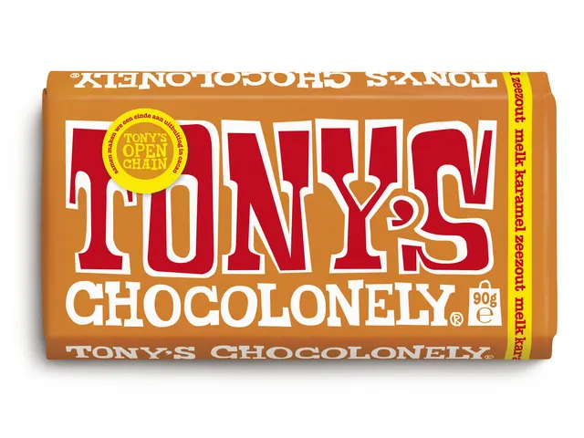 Chocolat Tony's Chocolonely tablette lait caramel sel marin 90g