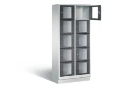 Lockerkast 1800x810x500mm 2x5 vakken Cilinderslot, Sokkel, RAL7021