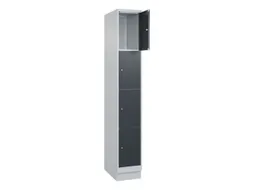 lockerkast,HxBxD 1950x300x500mm,1x4vakken,vak B 300mm,cil.-slot,sokkel
