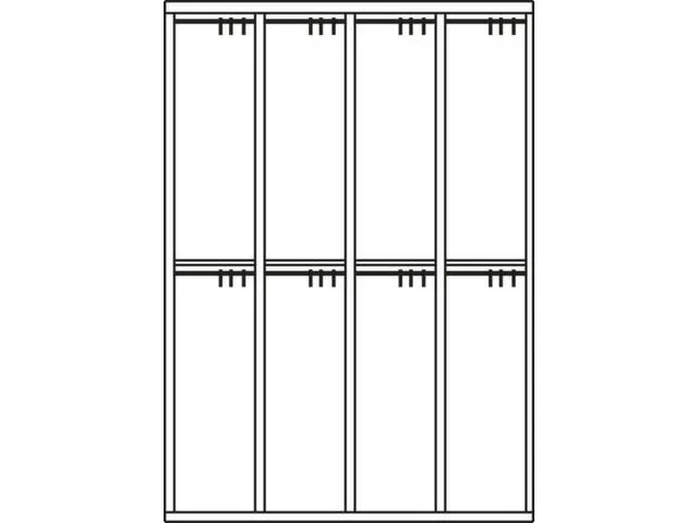 banklocker,dubbeldeks,HxBxD 2150x1200x800mm,RAL7035,front RAL5010