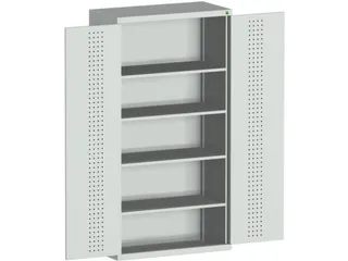 kast met geperforeerde platen,HxBxD 2000x1050x650mm,4xStalen bodem - 1