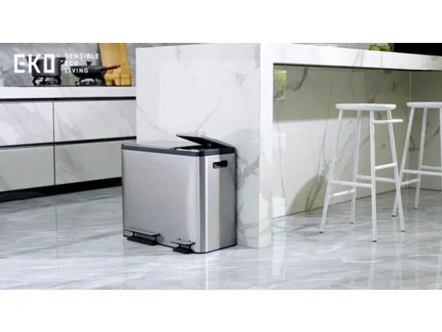 Ecocasa Recycler Pedaalemmer 30+15 Liter mat RVS