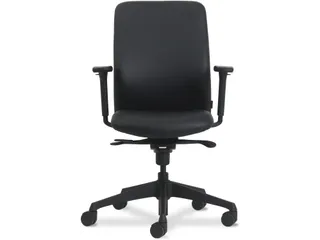 Bureaustoel NEN-EN 1335 Zwart Coupon Leder Zwart - 1
