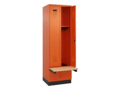 locker met bank,HxBxD 1950x600x815mm,2vak,vak B 300mm,cilinderslot
