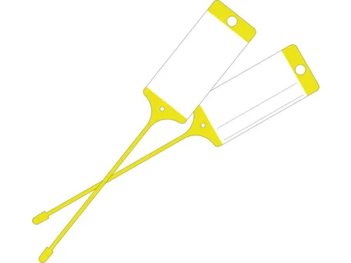 Goederenlabel PP geel blanco gelijnd