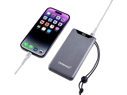 F10000 Powerbank 10.000 mAh Li-Po Display PD en QC 3.0 grijs