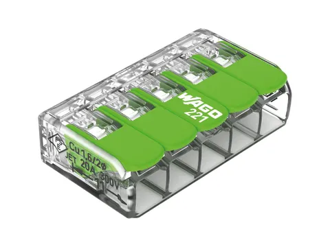 Compacte Lasstekker 5 x 0,2 - 4mm² Voor Alle Draadtypes - Groen