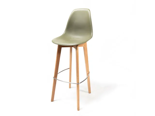 tabouret de bar PP-coque d’assise vert de repose-pieds circulaire