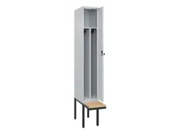 locker met bank,voor scheiding van kleding,HxBxD 2120x300x815mm,1vak
