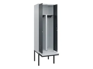 PBM-locker met bank,HxBxD 2120x600x815mm,2vak,vak B 300mm,cil.-slot - 2