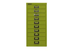 kantoor-ladekast HxBxD 590x279x380mm 10 laden romp + front groen staal