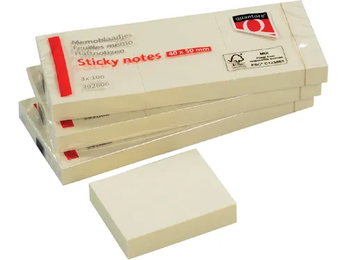 Memoblok Quantore 38x51mm geel