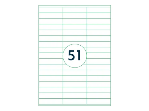 Etiketten Zelfklevend Wit 51 op A4 70x16.9mm 1000 Vel