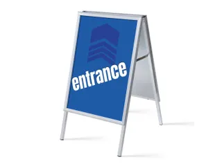 Stoepbord A1 complete set met print "ENTRANCE" Blauw - 1