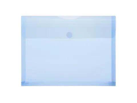Enveloptas Foldersys A4 PP transp blauw met vouwranden