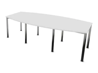 vergadertafel,HxBxD 740x2400x1200mm,vatvormig,Bl-wit - 2