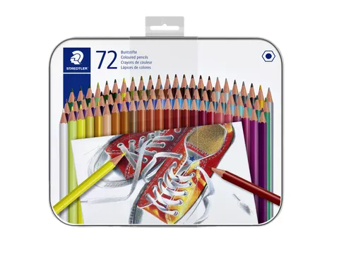 Kleurpotlood Staedtler 175 6-kantig assorti blik à 72 stuks
