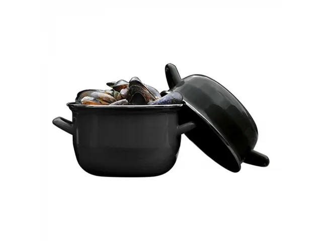 EMGA Mosselpan 12cm Zwart emaille 0.5kg