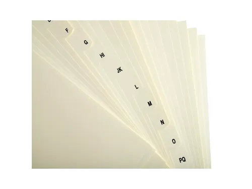 Tabbladen karton 155 g 20 tabs A-Z ivoor