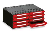 Combi-Ladensysteem Hxbxd 202X482X345Mm 4/8Behuizingen/laden Rood