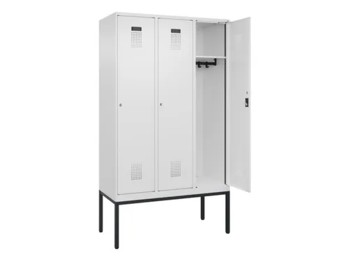 locker,HxBxD 2120x1200x500mm,3vak,vak B 400mm,cil.-slot,voetonderstel