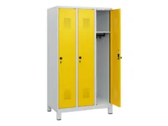 schoollocker,HxBxD 1630x900x500mm,3vak,vak B 300mm,draaigrendel,voeten
