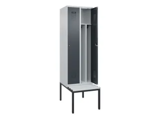 locker met bank,voor scheiding van kleding,HxBxD 2120x600x815mm,2vak - 1