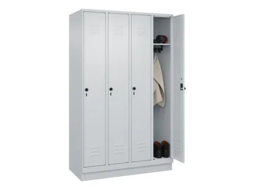 locker,HxBxD 1950x1200x500mm,4vak,vak B 300mm,draaigrendel,sokkel