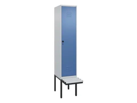 locker met bank,HxBxD 2120x400x815mm,1vak,vak B 400mm,draaigrendel