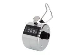 Personenteller Perel met cijfers 0 tot 9999 zilver