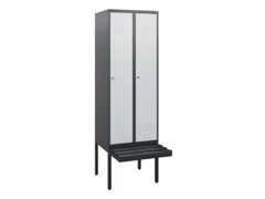 locker met bank,HxBxD 1950x600x815mm,2vak,vak B 300mm,cil.-slot