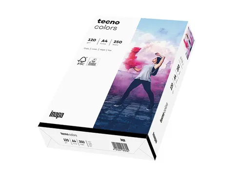 Inapa Tecno colors Gekleurd papier A4 Wit 120 gram 250vel
