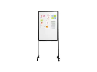 Verrijdbaar Workboard 120x75cm emaille zwart profiel - 1