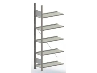 Inhaakstelling Aanbouwveld 1850x756x336mm 5legborden 80kg Verzinkt - 1