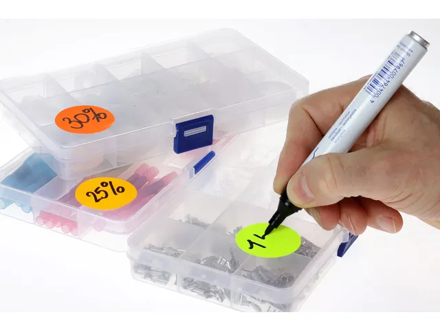 Etiket Rillprint 25mm 500st op rol rond wit