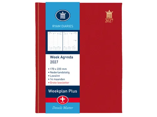 Agenda 2027 Ryam Weekplan Plus Mundior groot letter 7dagen/2pagina's a