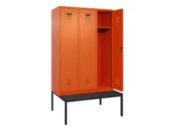 locker met bank,HxBxD 2120x1200x815mm,3vak,vak B 400mm,cilinderslot