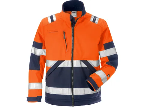 Veste Softshell Fristads 4083 WYH Orange fluo/Bleu marine Taille XXL