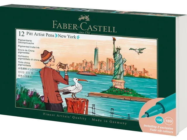Tekenstift Faber-Castell Pitt Artist Pen Brush set 12 stuks New York