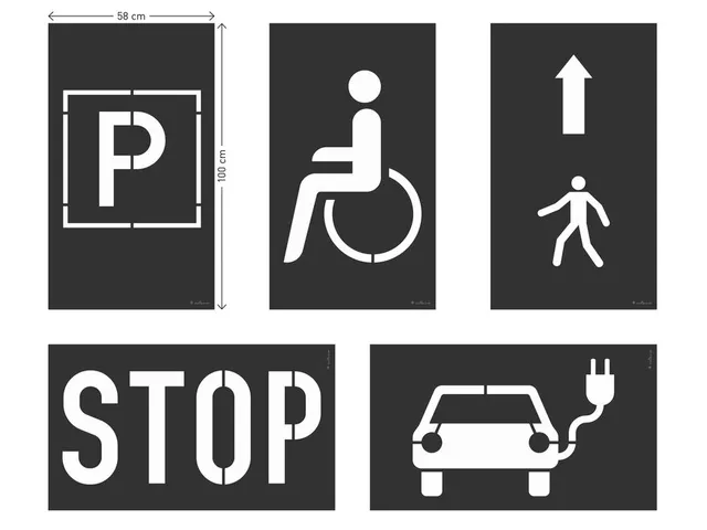 DURALINE Sjabloonset PP voor Vloermarkering Parkeerplaats 6-delige Set