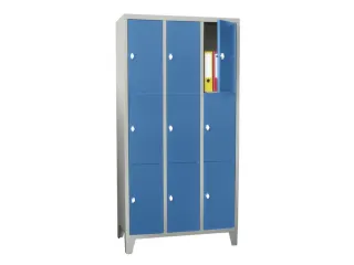 lockerkast,HxBxD 1850x900x500mm,3x3vakken,RAL7035,front RAL5012 - 2