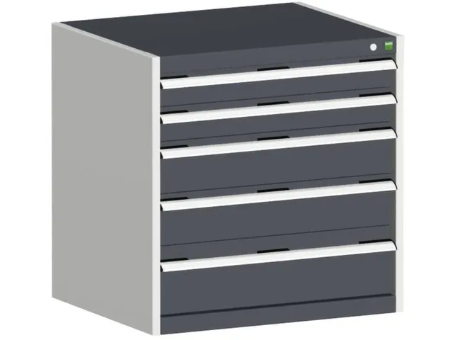 ladekast 800x800x750mm 5laden zware lasten RAL7035 front RAL7016