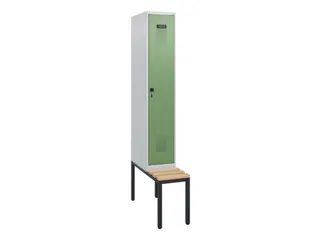 locker met bank,HxBxD 1950x300x815mm,1vak,vak B 300mm,draaigrendel - 2