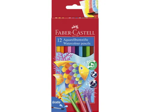 Aquarelpotlood Etui A 12 Stuks + Penseel