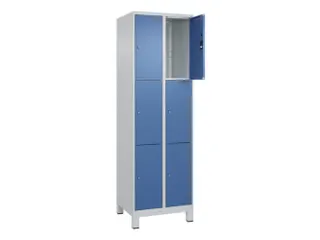 lockerkast,HxBxD 1950x600x500mm,2x3vakken,vak B 300mm,cil.-slot,voeten - 1