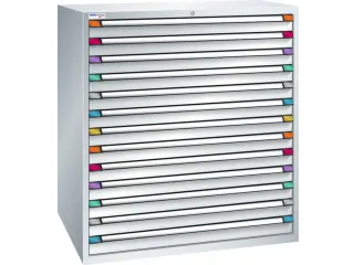 ladekast HxBxD 1400x1205x695mm 13laden RAL7035 front RAL7035 - 2